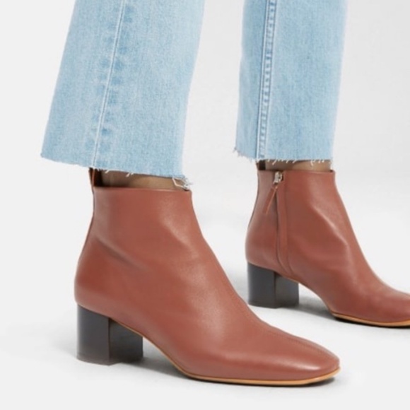 EVERLANE Day Boots Brick Red Soft Leather Zippper Side Size 6.5 - Picture 15 of 15